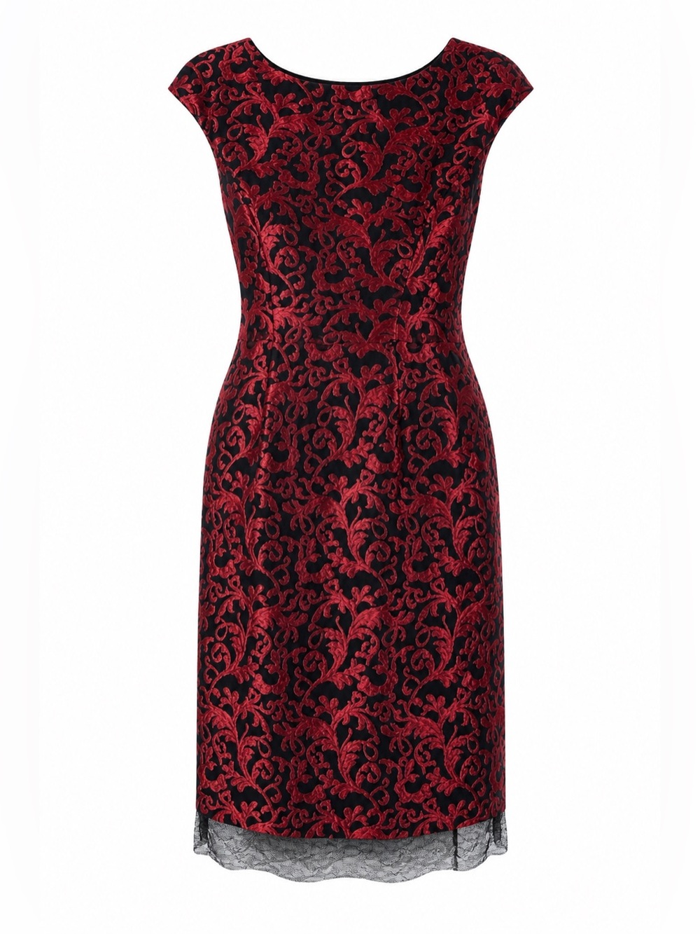 Antonio Melani “Milo” Red Sequin Brocade Cocktail Dress Golden Soirée Size 10